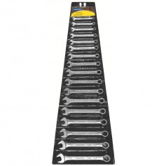 Jogo de chave combinada 6 a 22 mm em aço especial com 17 peças Jogo de chave combinada 6 a 22 mm em aço especial com 17 peças