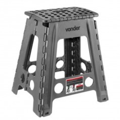 Banqueta plástica dobrável cinza 450 mm Banqueta plástica dobrável cinza 450 mm