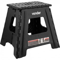 Banqueta plástica dobrável preta 360 mm Banqueta plástica dobrável preta 360 mm