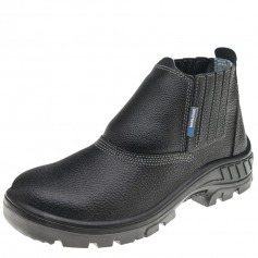 Botina bidensidade em couro relax com elástico preta - 95B19BP Botina bidensidade em couro relax com elástico preta - 95B19BP