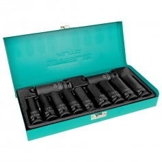 Jogo de soquete de impacto sextavado longo 10 a 24 mm 1/2 Jogo de soquete de impacto sextavado longo 10 a 24 mm 1/2